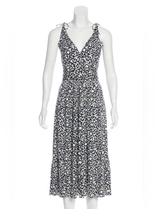 Marc By Marc Jacobs Dresses & Skirts - 💙 Marc by Marc Jacobs Navy and White Floral Silk & Cotton Blend Knit Midi Dress